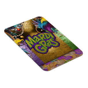 SlipperyJoe's Mardi-Gras-Grafikdoppelbänder Magnet
