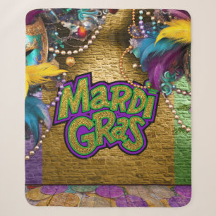 SlipperyJoe's Mardi-Gras-Grafikdoppelbänder Sherpadecke