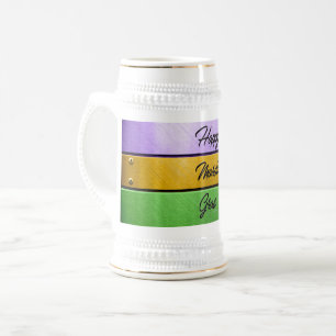 SlipperyJoe's Mardi Gras lila goldgrünes Metall s Bierglas