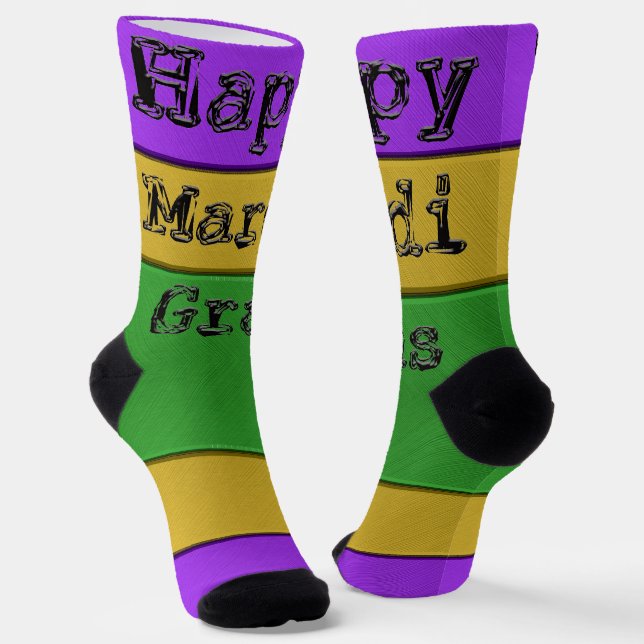 SlipperyJoe's Mardi Gras lila goldgrünes Metall s Socken (Gewinkelt)
