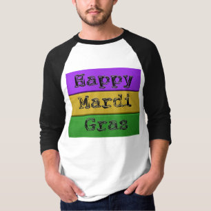 SlipperyJoe's Mardi Gras lila goldgrünes Metall s T-Shirt