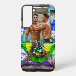 SlipperyJoe's Mardi Gras Männer lila goldgrüner Ba Samsung Galaxy Hülle