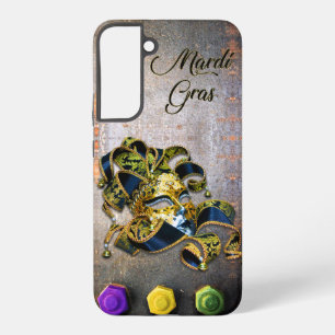 SlipperyJoe's Mardi Gras Mask lila goldgrünes Bl Samsung Galaxy Hülle