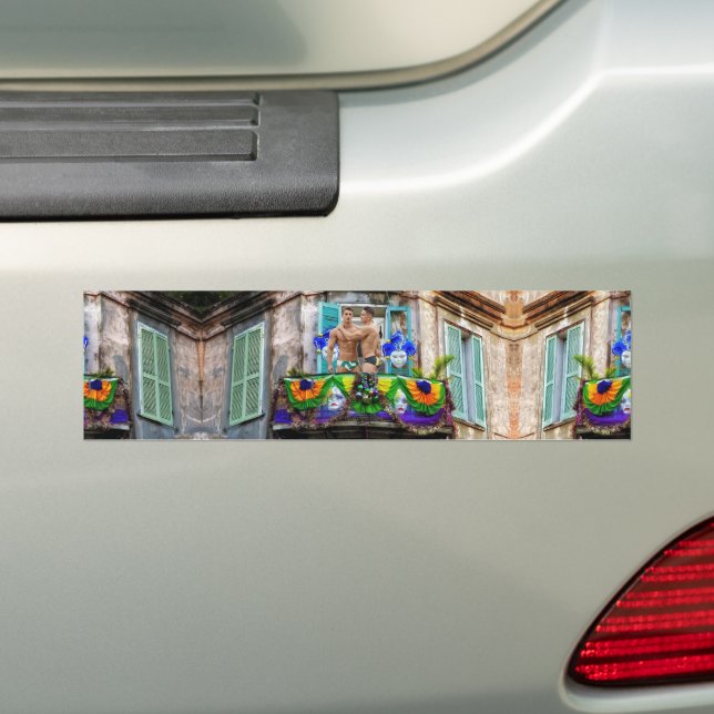 SlipperyJoe's Mardi Gras maskiert Perlendekoration Autoaufkleber (Auf Auto)