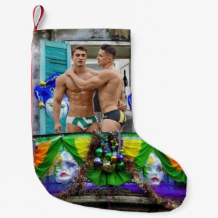 SlipperyJoe's Mardi Gras maskiert Perlendekoration Kleiner Weihnachtsstrumpf