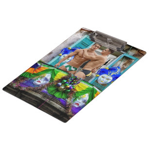SlipperyJoe's Mardi Gras maskiert Perlendekoration Klemmbrett