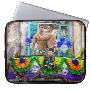 SlipperyJoe's Mardi Gras maskiert Perlendekoration Laptopschutzhülle