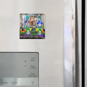 SlipperyJoe's Mardi Gras maskiert Perlendekoration Magnet