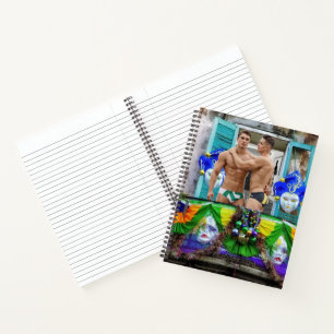 SlipperyJoe's Mardi Gras maskiert Perlendekoration Notizbuch
