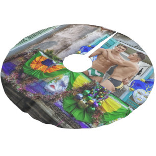 SlipperyJoe's Mardi Gras maskiert Perlendekoration Polyester Weihnachtsbaumdecke