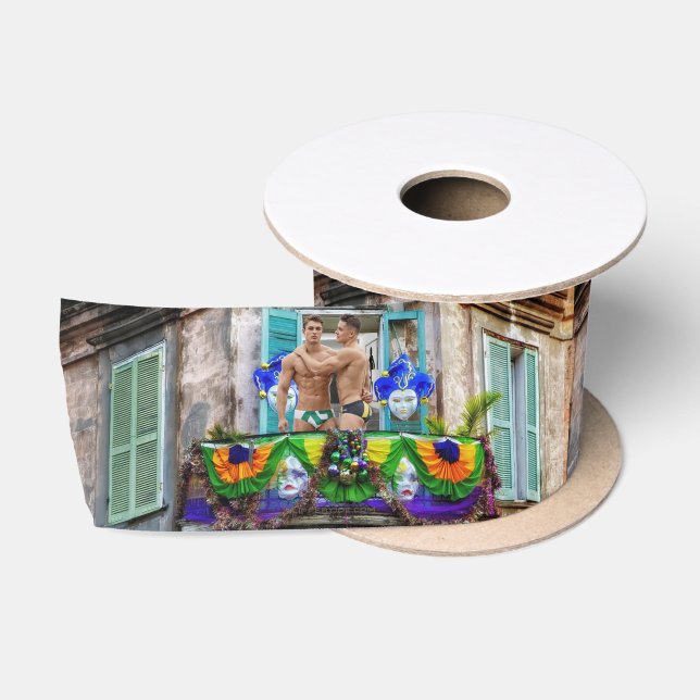 SlipperyJoe's Mardi Gras maskiert Perlendekoration Satinband (Spule)