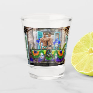 SlipperyJoe's Mardi Gras maskiert Perlendekoration Schnapsglas