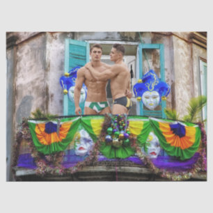 SlipperyJoe's Mardi Gras maskiert Perlendekoration Seidenpapier