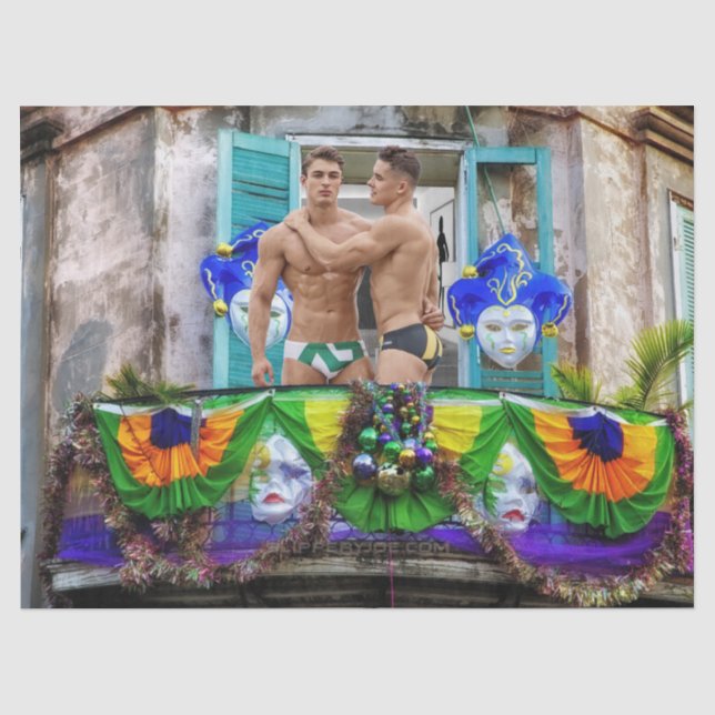 SlipperyJoe's Mardi Gras maskiert Perlendekoration Seidenpapier (Vorderseite)