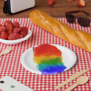SlipperyJoe's moderne Pride-Splatter-Energie und - Pappteller