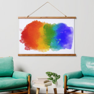 SlipperyJoe's moderne Pride-Splatter-Energie und - Wandteppich Mit Holzrahmen