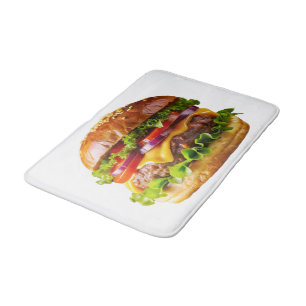 SlipperyJoes mundwässernder Cheeseburger knusprig Badematte