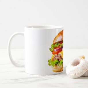 SlipperyJoes mundwässernder Cheeseburger knusprig Kaffeetasse
