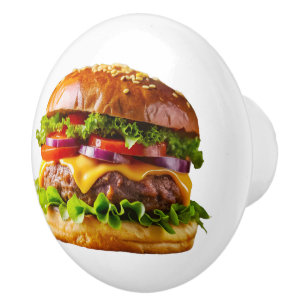 SlipperyJoes mundwässernder Cheeseburger knusprig Keramikknauf