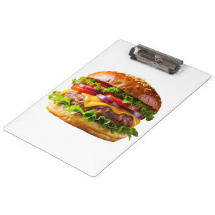 SlipperyJoes mundwässernder Cheeseburger knusprig Klemmbrett