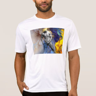 SlipperyJoe's muskulöse Mann-Physik-Dampf-Shirtle T-Shirt
