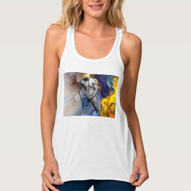 SlipperyJoe's muskulöse Mann-Physik-Dampf-Shirtle Tank Top (Vorderseite)