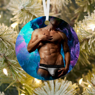 SlipperyJoe's muskulöse Männerunterwäsche Beule ko Ornament Aus Metall