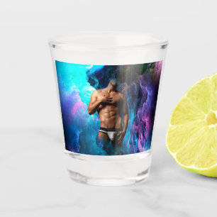 SlipperyJoe's muskulöse Männerunterwäsche Beule ko Schnapsglas
