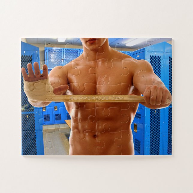 SlipperyJoe's muskulöse, shirriless 6-Pack-Gymnast (Horizontal)