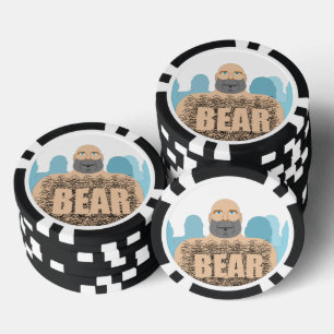 SlipperyJoe's muskulöser kahler Bärenmann stilisie Pokerchips