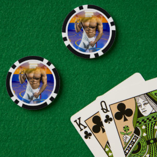 SlipperyJoe's muskulöser Mann Bauchspeck Sechserpa Pokerchips
