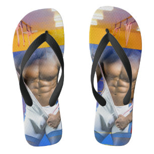 SlipperyJoe's muskulöser Mann Beule Six-Pack Fitne Flip Flops