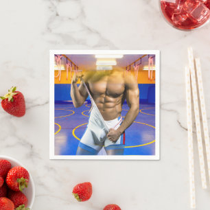 SlipperyJoe's muskulöser Mann Beule Six-Pack Fitne Serviette