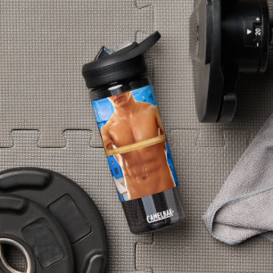 SlipperyJoe's muskulöser Mann shirtlos 6-Pack Gym Trinkflasche