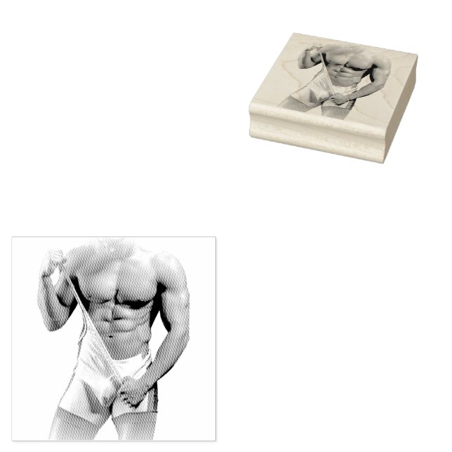 SlipperyJoe's muskulöser Mann wütet Sechserpack-Gy Gummistempel (Stempel)
