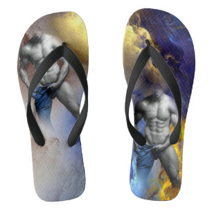 SlipperyJoe's muskulöser Männerkörper dampfendes S Flip Flops
