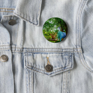SlipperyJoe's Nashorn üppige tropische Kulisse sto Button