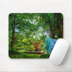 SlipperyJoe's Nashorn üppige tropische Kulisse sto Mousepad