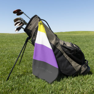 SlipperyJoe's Nonbinäre Pride-Flagge gelb weiß lil Golfhandtuch