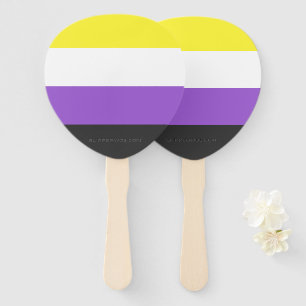 SlipperyJoe's Nonbinäre Pride-Flagge gelb weiß pu Fächer