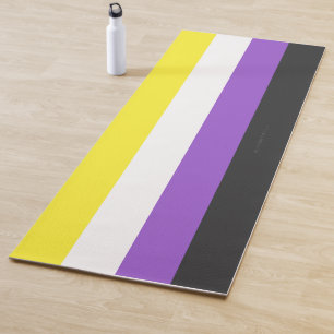 SlipperyJoe's Nonbinäre Pride-Flagge gelb weiß pu Yogamatte