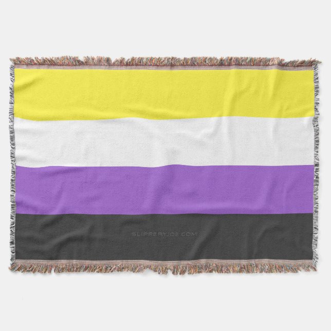 SlipperyJoe's Nonbinary Pride Flag gelb weiß lila  Decke (Vorderseite)