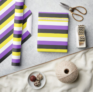 SlipperyJoe's Nonbinary Pride Flag gelb weiß lila Geschenkpapier