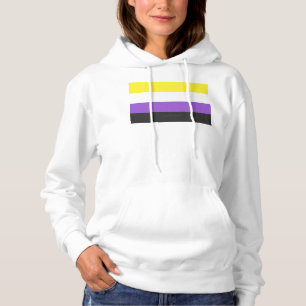 SlipperyJoe's Nonbinary Pride Flag gelb weiß lila Hoodie