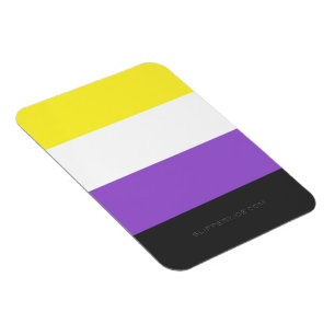SlipperyJoe's Nonbinary Pride Flag gelb weiß lila Magnet