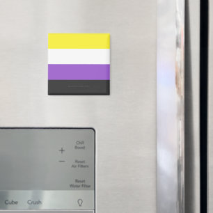 SlipperyJoe's Nonbinary Pride Flag gelb weiß lila  Magnet