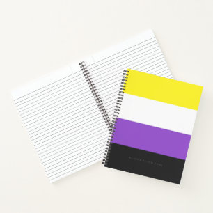 SlipperyJoe's Nonbinary Pride Flag gelb weiß lila Notizbuch
