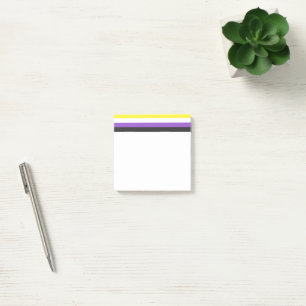 SlipperyJoe's Nonbinary Pride Flag gelb weiß lila Post-it Klebezettel