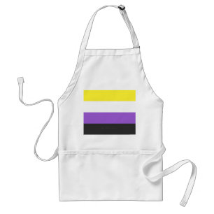 SlipperyJoe's Nonbinary Pride Flag gelb weiß lila  Schürze
