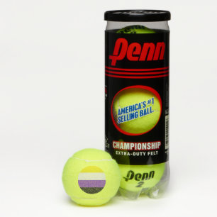 SlipperyJoe's Nonbinary Pride Flag gelb weiß lila  Tennisbälle
